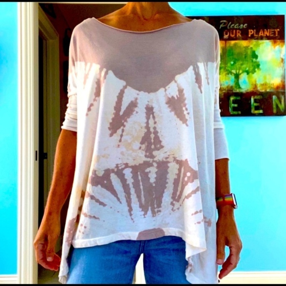 New Free People Oversized Tie Dye Top